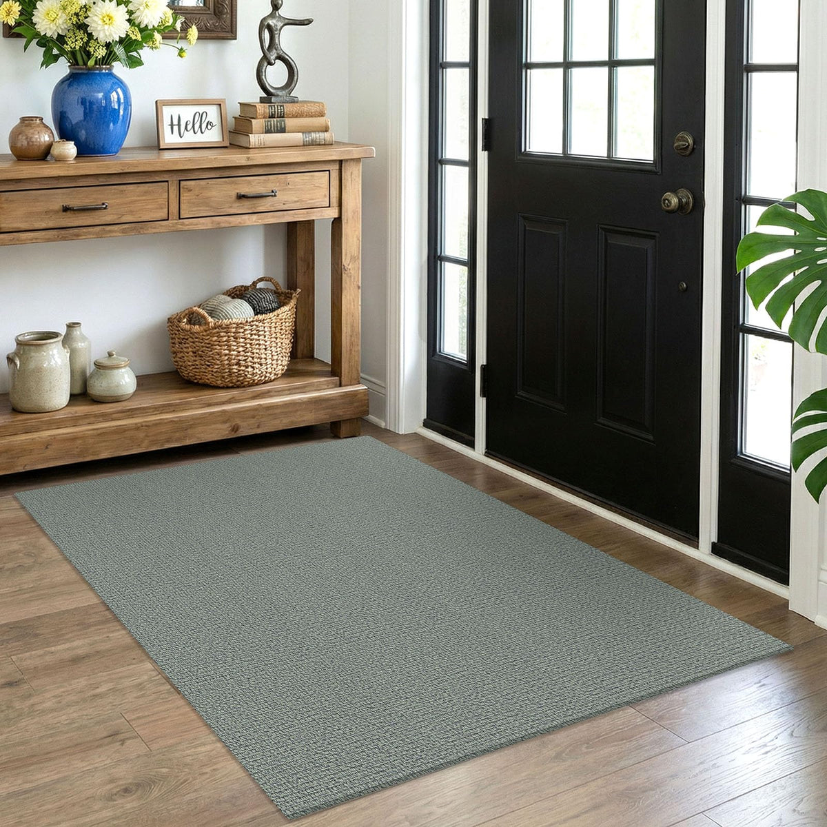 EARTHALL Washable Area Rug, Non Slip Entryway Rug, 4x6 Ft, Sand/Beige