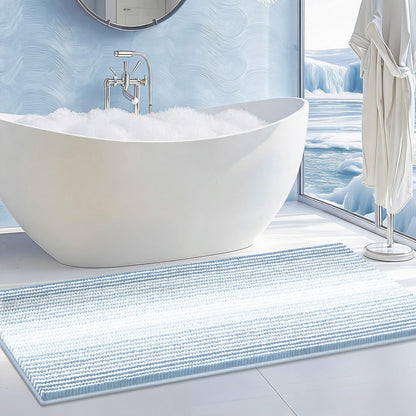 BSICPRO Bathroom Rugs Sets 2 Piece, Modern Bath Mat 20"x47"+20"x32", Blue