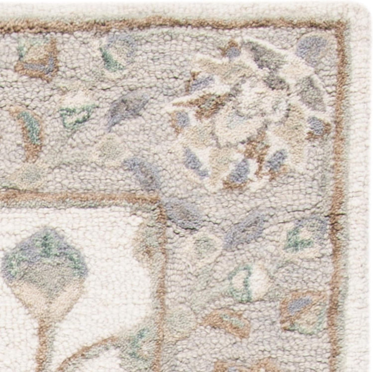SAFAVIEH Glamour Collection 9' x 12' Ivory/Grey GLM628A Handmade Premium Wool Area Rug
