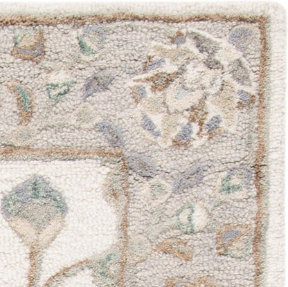 SAFAVIEH Glamour Collection 9' x 12' Ivory/Grey GLM628A Handmade Premium Wool Area Rug