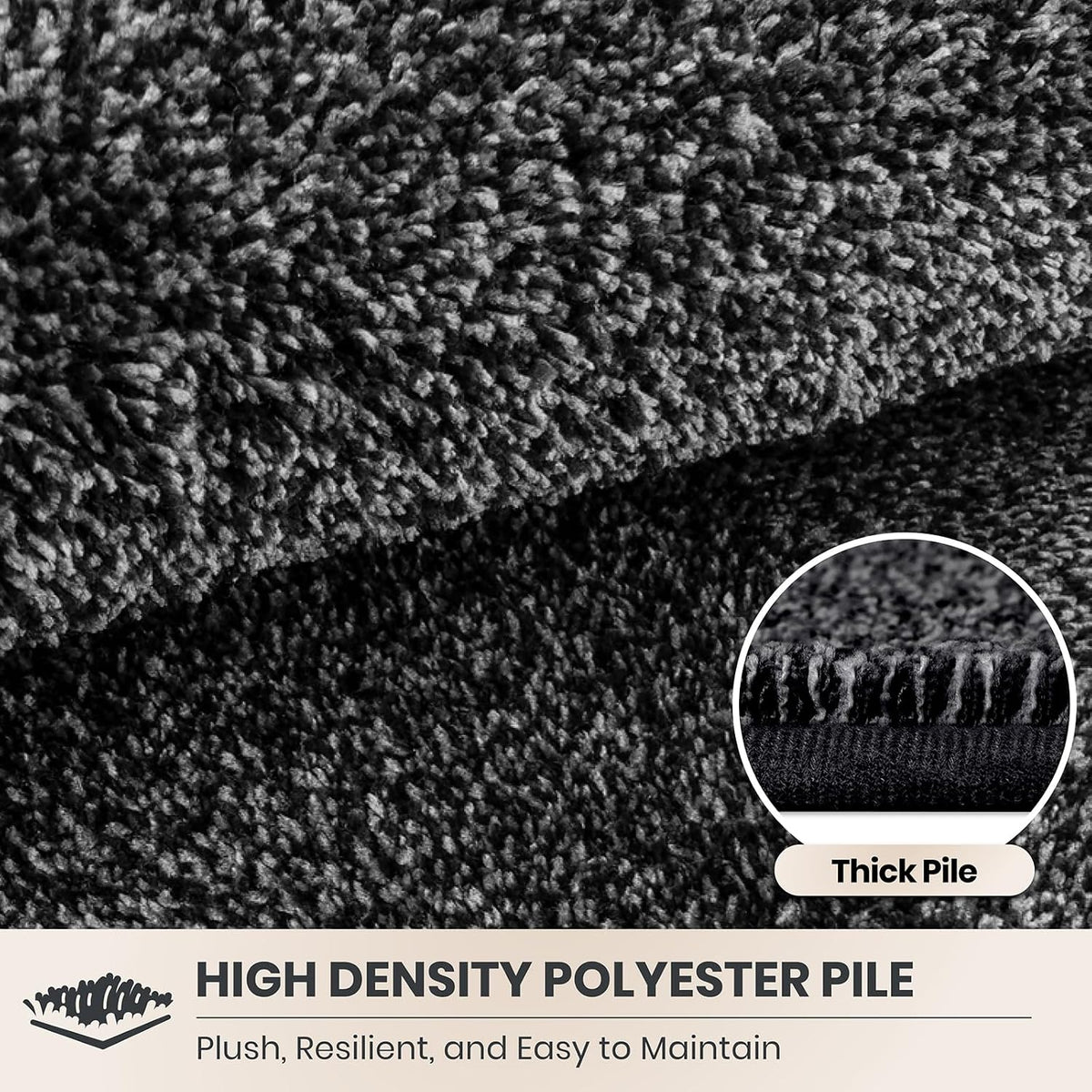 PURRUGS Dirt Trapping Indoor Door Mat, 34" x 59", Charcoal