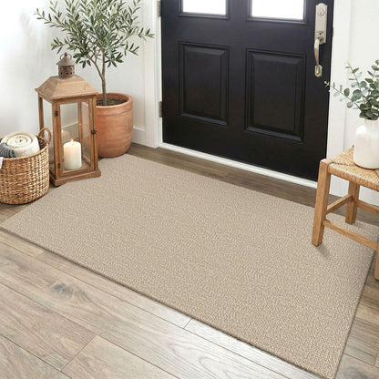EARTHALL Washable Area Rug, Non Slip Entryway Rug, 4x6 Ft, Sand/Beige