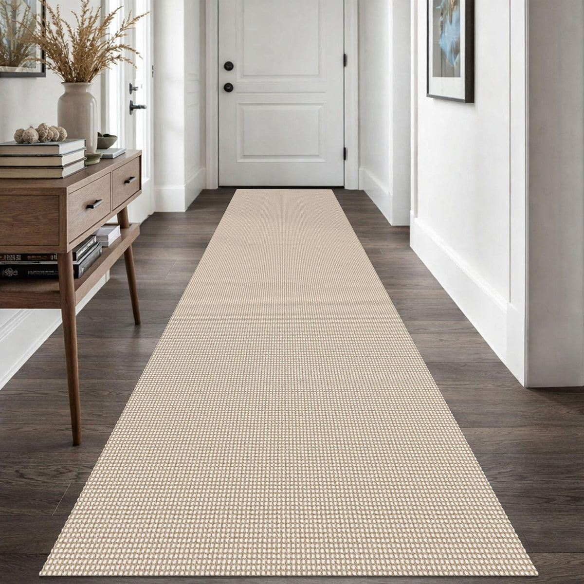 EARTHALL Woven Area Rug 3x5 Ft Washable Rugs for Entryway Braided Non Slip Rubber Backed Throw Rugs Door Mat Indoor Outdoor Entrance Cotton Carpet for Kitchen Foyer Front Door, Orange/Tan/Brown