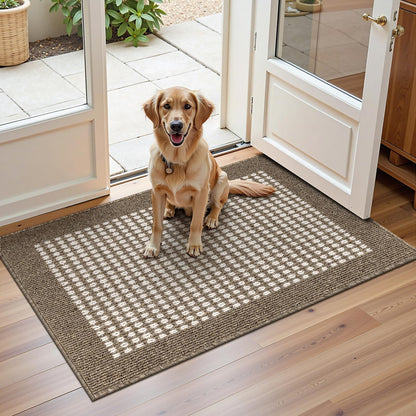 Ileading Laundry Room Runner Rug 2'x6' Non Slip Farmhouse Kitchen Floor Mats with Rubber Backing Machine Washable Beige Indoor Decor Carpet for Doormat Hallway Entryway Petmat Garage Balcony