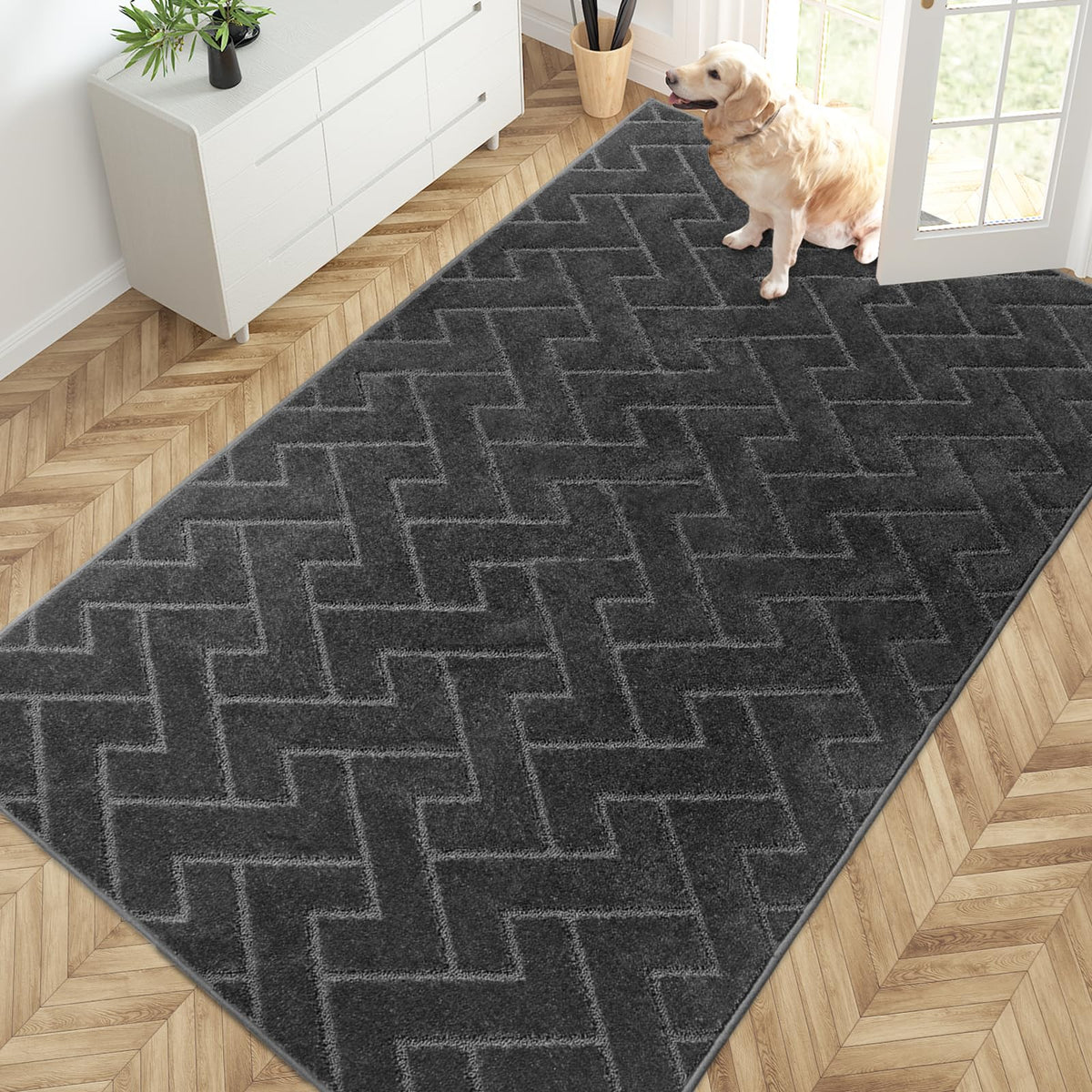 PURRUGS Dirt Trapping Door Mat Indoor Entrance, 32" x 47", Taupe