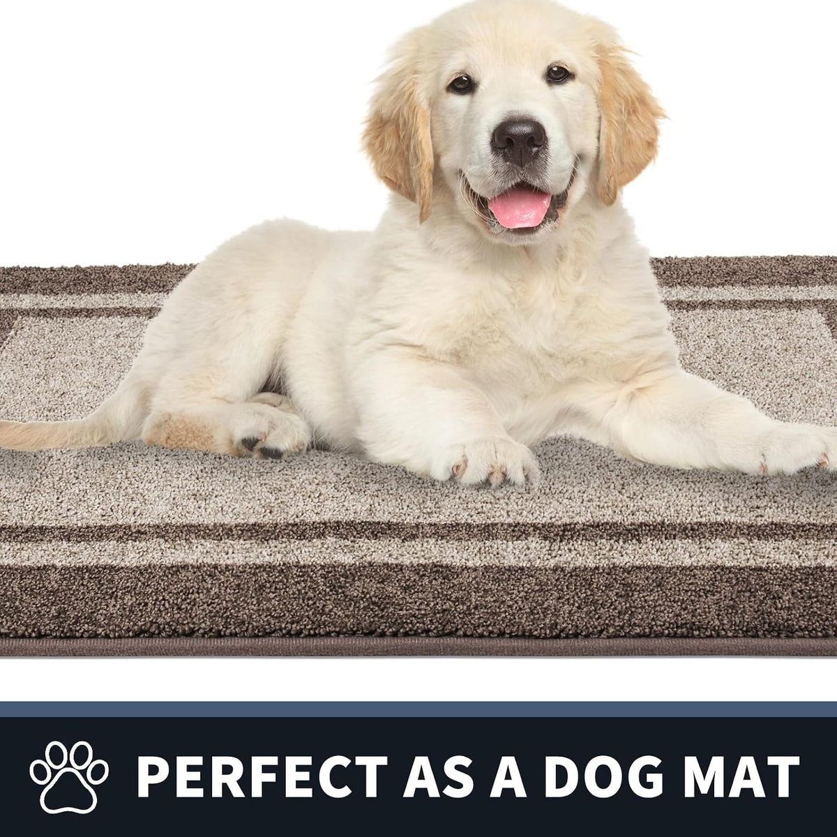 PURRUGS Dirt Trapping Indoor Door Mat, 32" x 48", Beige & Grayish Brown
