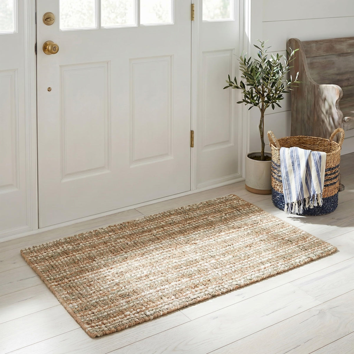 SAFAVIEH Natural Fiber Area Rug 8x10, Jute Knotted Large Natural NF447A
