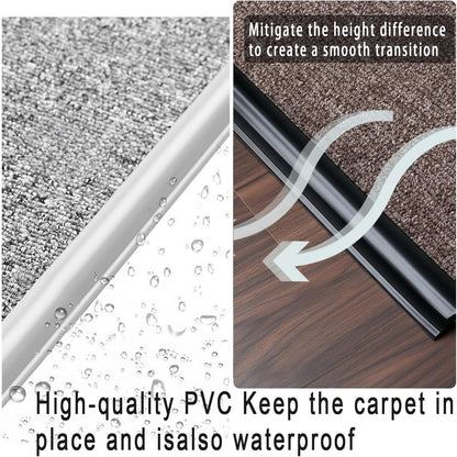 Carpet Edge Trim Self Adhesive Carpet to Tile Transition Strip Black 22Ft