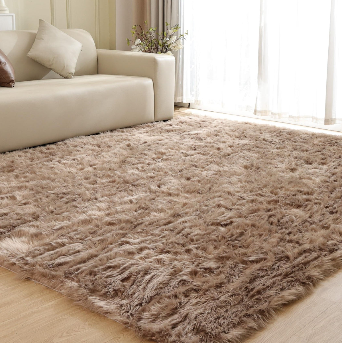 ORINOVA White Faux Sheepskin Shag Fur Runner Rugs for Living Room Bedroom Fluffy Washable Furry Area Rug 2x6 Nursery Rug Teen Room Décor