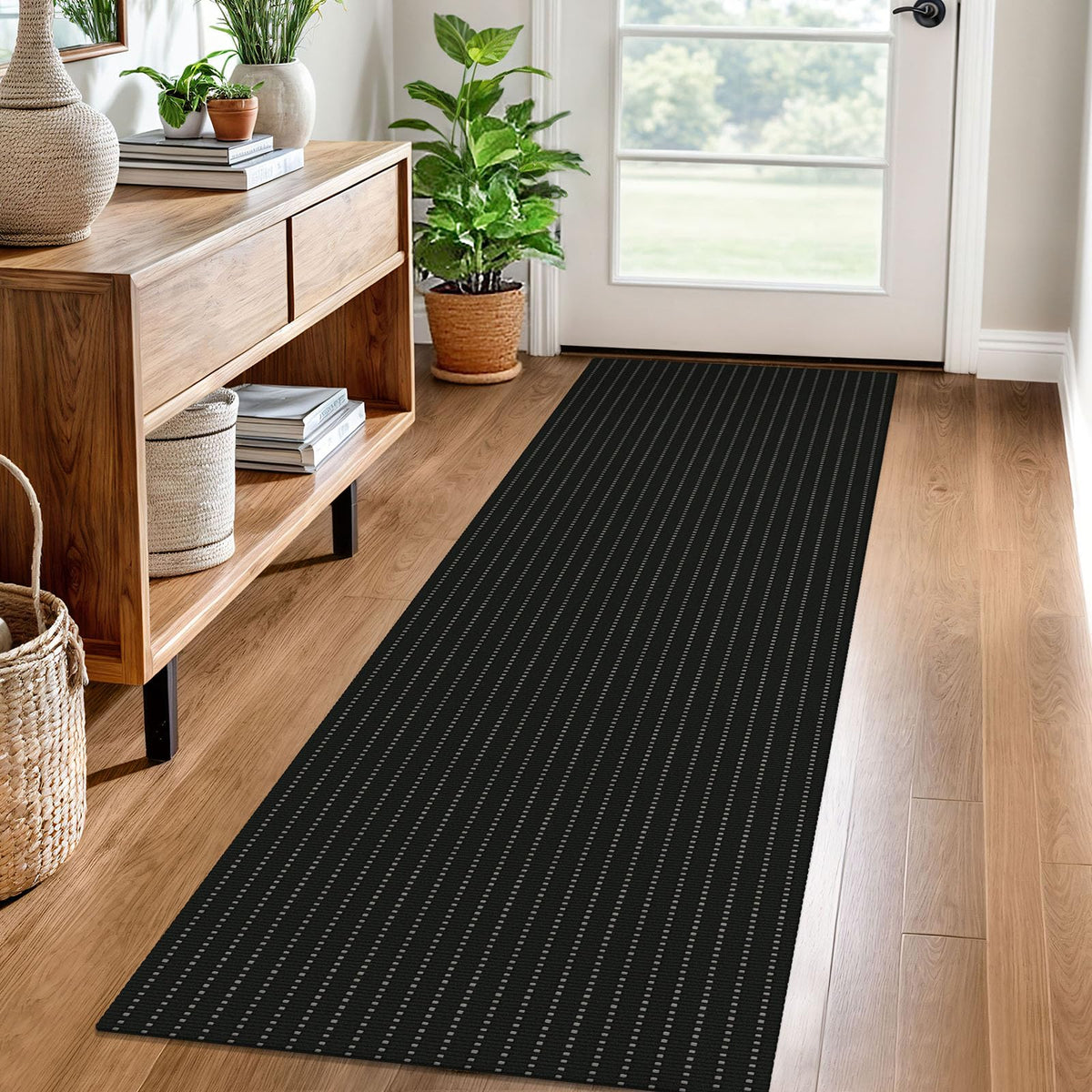 EARTHALL Washable Area Rug, Non Slip Entryway Rug, 4x6 Ft, Sand/Beige