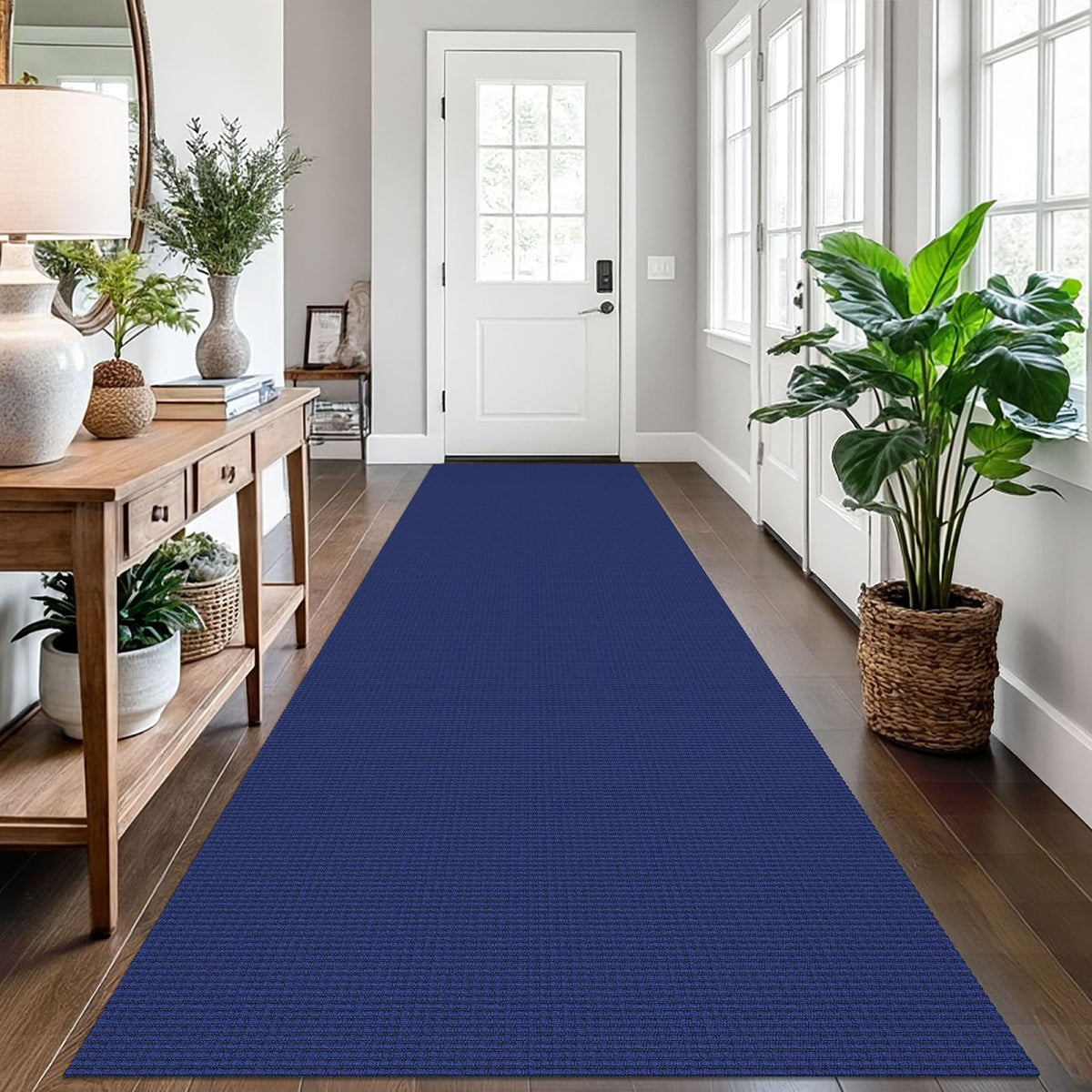 EARTHALL Woven Area Rug 3x5 Ft Washable Rugs for Entryway Braided Non Slip Rubber Backed Throw Rugs Door Mat Indoor Outdoor Entrance Cotton Carpet for Kitchen Foyer Front Door, Orange/Tan/Brown