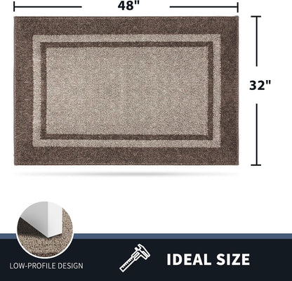 PURRUGS Dirt Trapping Indoor Door Mat, 32" x 48", Beige & Grayish Brown