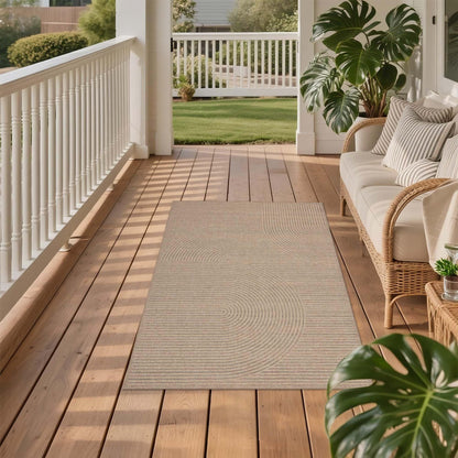 Easy Jute Rug for Pet Homes: 4x6 Outdoor Rug - Geometric Arch Pattern