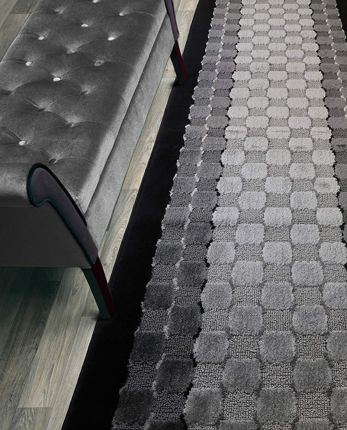 Runner Rug 6 ft, Non-Slip Washable Rug, Grey Textured Carpet for Kitchen Hallway Laundry Entryway, Rubber Backing, Indoor, Rolled in Box (26" x 6'), Custom Size Floor Runner