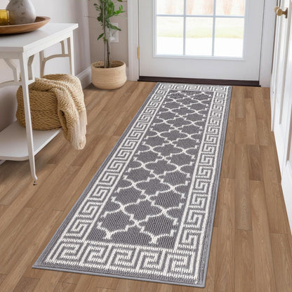 Pauwer Door Mat Indoor Entrance 20"x60", Absorbent Dirt Trapper Rugs, Grey