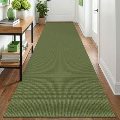 IOHOUZE Washable Area Rug 3x5 Non Slip Rubber Backed Woven Rugs for Entryway Rugs Indoor Outdoor Doormat Throw Rug Floor Carpet for Entrance Kitchen Front Door, Olive Green/Earthy Green