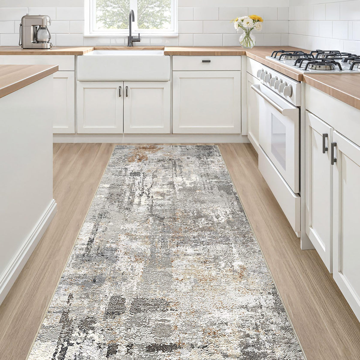 LOONGRUG 10x14 Area Rugs Washable Large Neutral Modern Living Room Rug