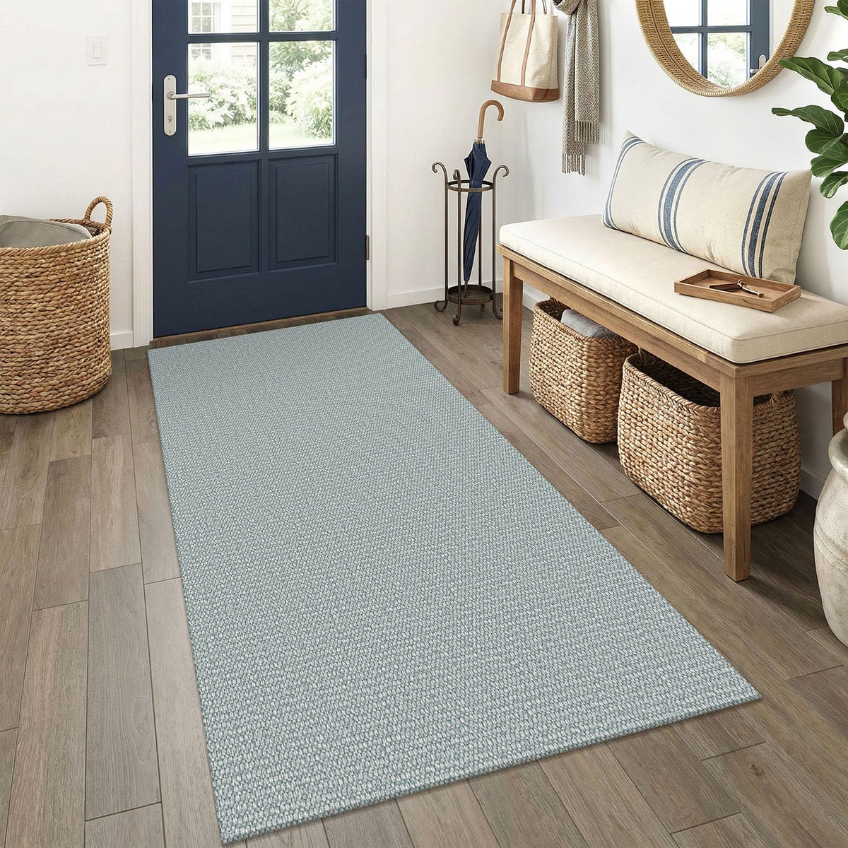 EARTHALL Washable Area Rug, Non Slip Entryway Rug, 4x6 Ft, Sand/Beige
