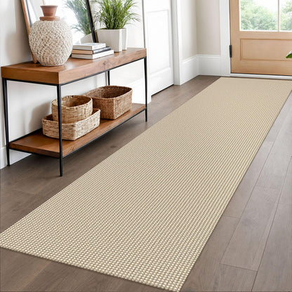 EARTHALL Woven Area Rug 3x5 Ft Washable Rugs for Entryway Braided Non Slip Rubber Backed Throw Rugs Door Mat Indoor Outdoor Entrance Cotton Carpet for Kitchen Foyer Front Door, Orange/Tan/Brown