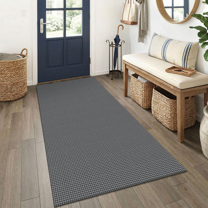 EARTHALL Woven Area Rug 3x5 Ft Washable Rugs for Entryway Braided Non Slip Rubber Backed Throw Rugs Door Mat Indoor Outdoor Entrance Cotton Carpet for Kitchen Foyer Front Door, Orange/Tan/Brown