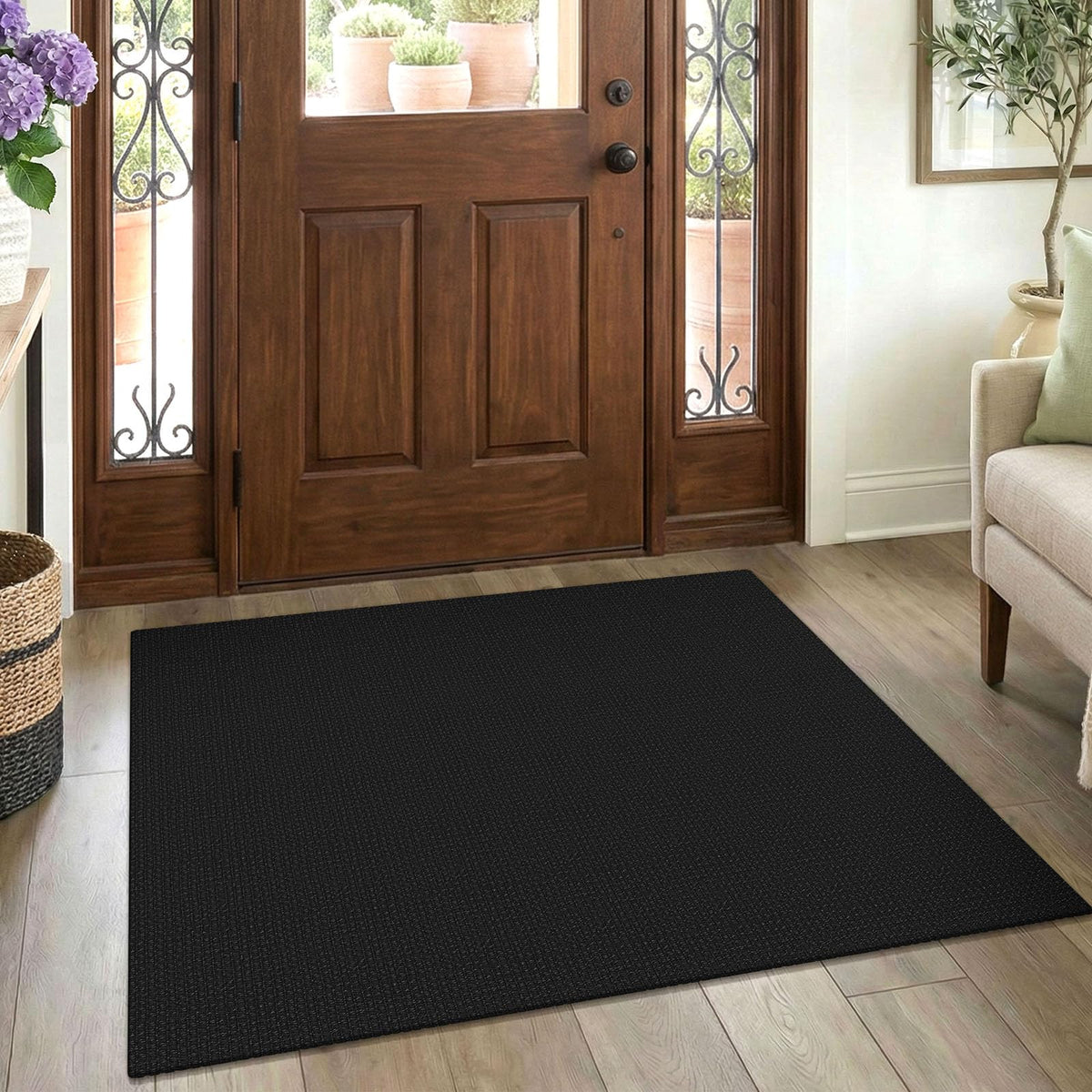 EARTHALL Woven Area Rug 3x5 Ft Washable Rugs for Entryway Braided Non Slip Rubber Backed Throw Rugs Door Mat Indoor Outdoor Entrance Cotton Carpet for Kitchen Foyer Front Door, Orange/Tan/Brown