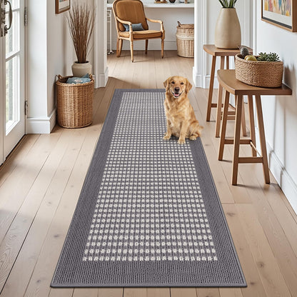 Ileading Laundry Room Runner Rug 2'x6' Non Slip Farmhouse Kitchen Floor Mats with Rubber Backing Machine Washable Beige Indoor Decor Carpet for Doormat Hallway Entryway Petmat Garage Balcony