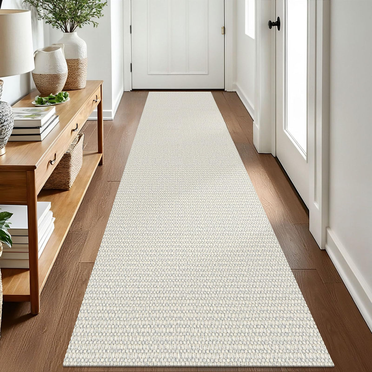EARTHALL Washable Area Rug, Non Slip Entryway Rug, 4x6 Ft, Sand/Beige
