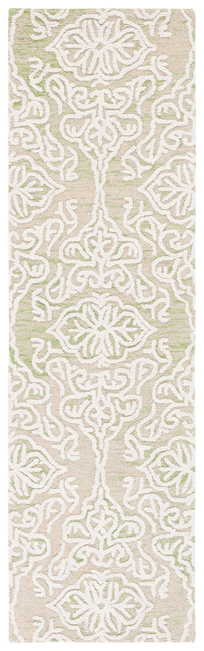 SAFAVIEH Blossom Collection Area Rug - 9' x 12', Beige & Ivory, Handmade Wool, Ideal for High Traffic Areas in Living Room, Bedroom (BLM112B)