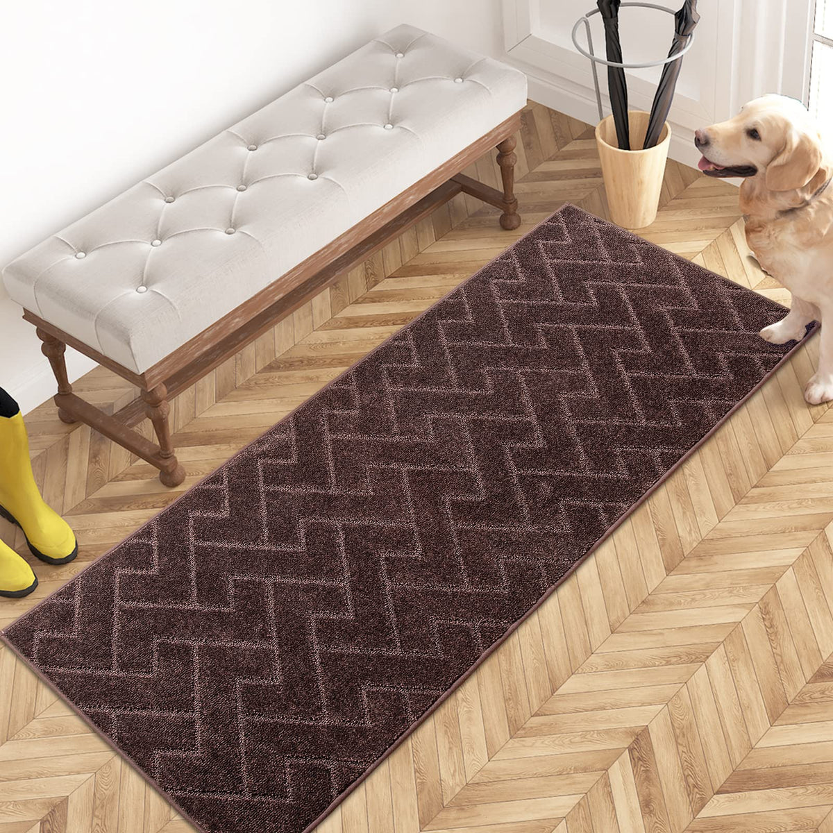 PURRUGS Dirt Trapping Door Mat Indoor Entrance, 32" x 47", Taupe