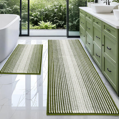 BSICPRO Bathroom Rugs Sets 2 Piece, Modern Bath Mat 20"x47"+20"x32", Blue