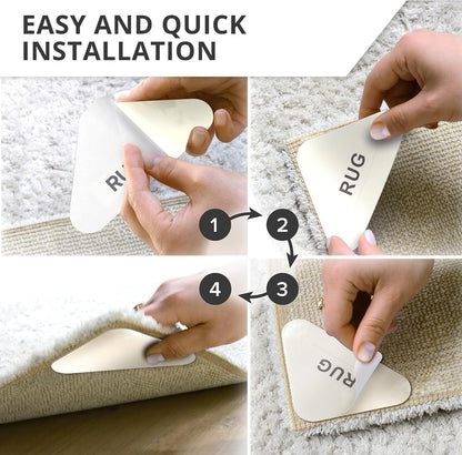 X-Protector Rug Tape for Carpet - 12 PCS Premium Rug Pad Grippers