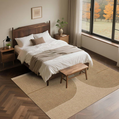 Easy Jute Rug for Pet Homes: 4x6 Outdoor Rug - Geometric Arch Pattern