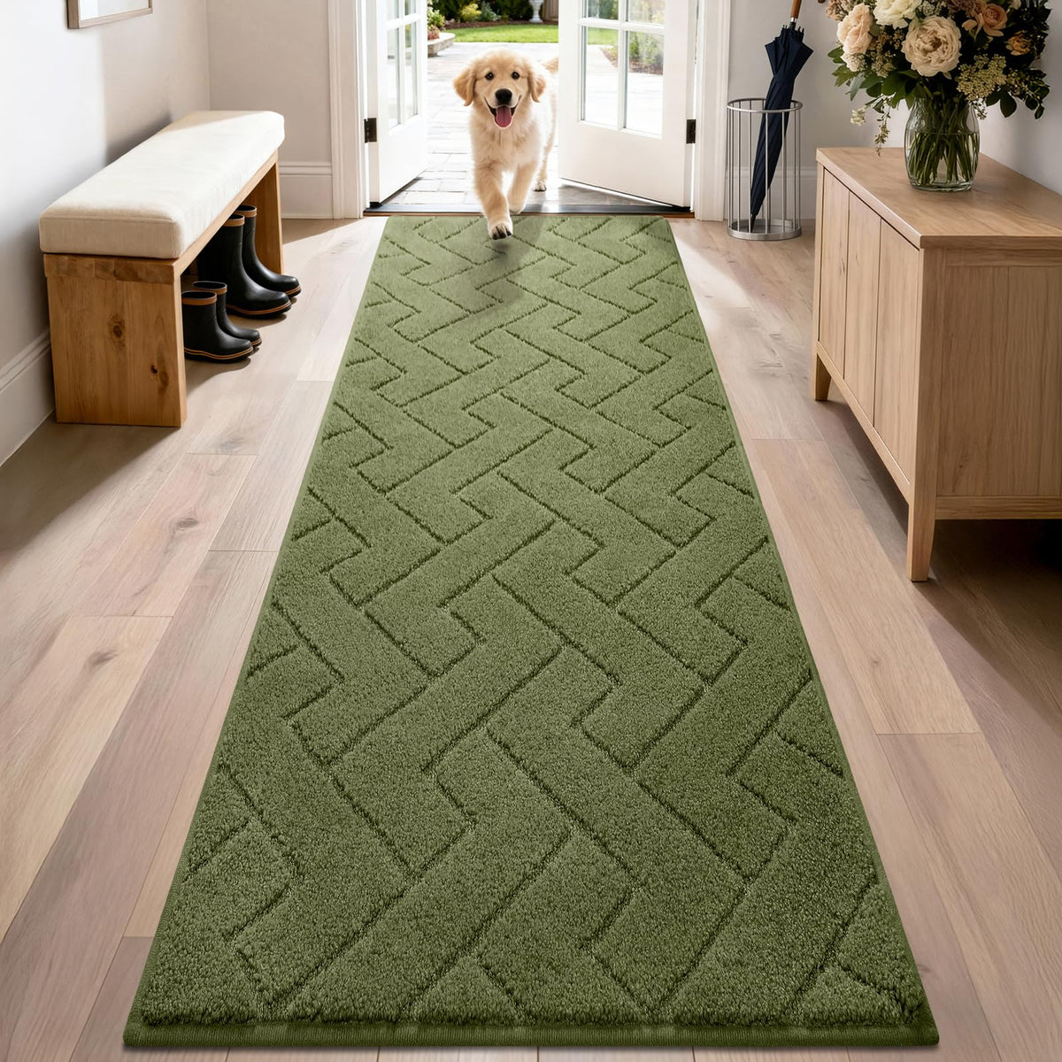 PURRUGS Dirt Trapping Door Mat Indoor Entrance, 32" x 47", Taupe