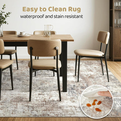 LOONGRUG 10x14 Area Rugs Washable Large Neutral Modern Living Room Rug