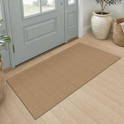 IOHOUZE Washable Area Rug 3x5 Non Slip Rubber Backed Woven Rugs for Entryway Rugs Indoor Outdoor Doormat Throw Rug Floor Carpet for Entrance Kitchen Front Door, Olive Green/Earthy Green