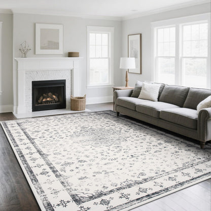 Washable Rugs 8x10 Area Rug for Living Room,Bedroom,Dining Room-Beige Green