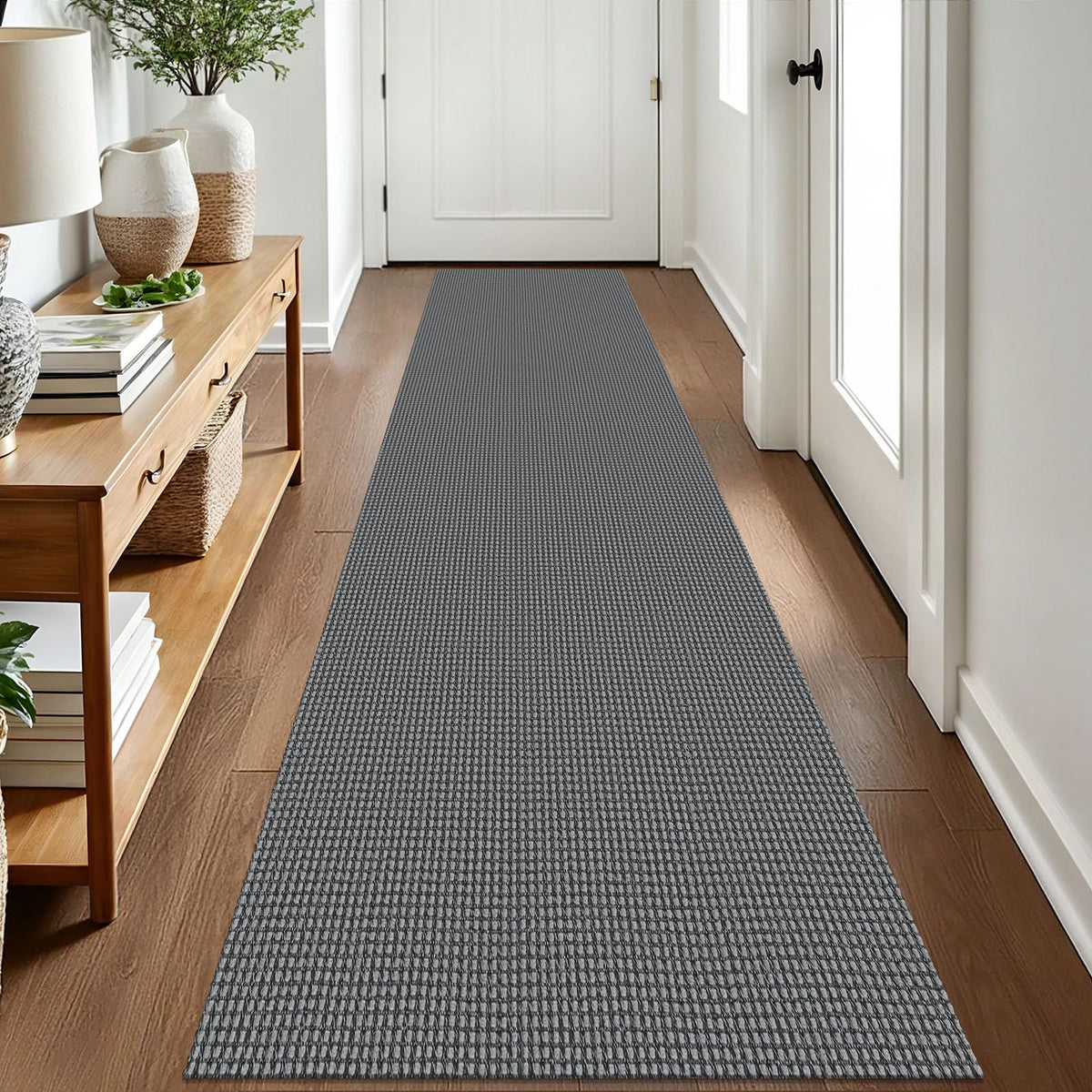 EARTHALL Woven Area Rug 3x5 Ft Washable Rugs for Entryway Braided Non Slip Rubber Backed Throw Rugs Door Mat Indoor Outdoor Entrance Cotton Carpet for Kitchen Foyer Front Door, Orange/Tan/Brown