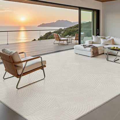 U'Artlines 5x7ft Washable Area Rug for Living Room, Beige