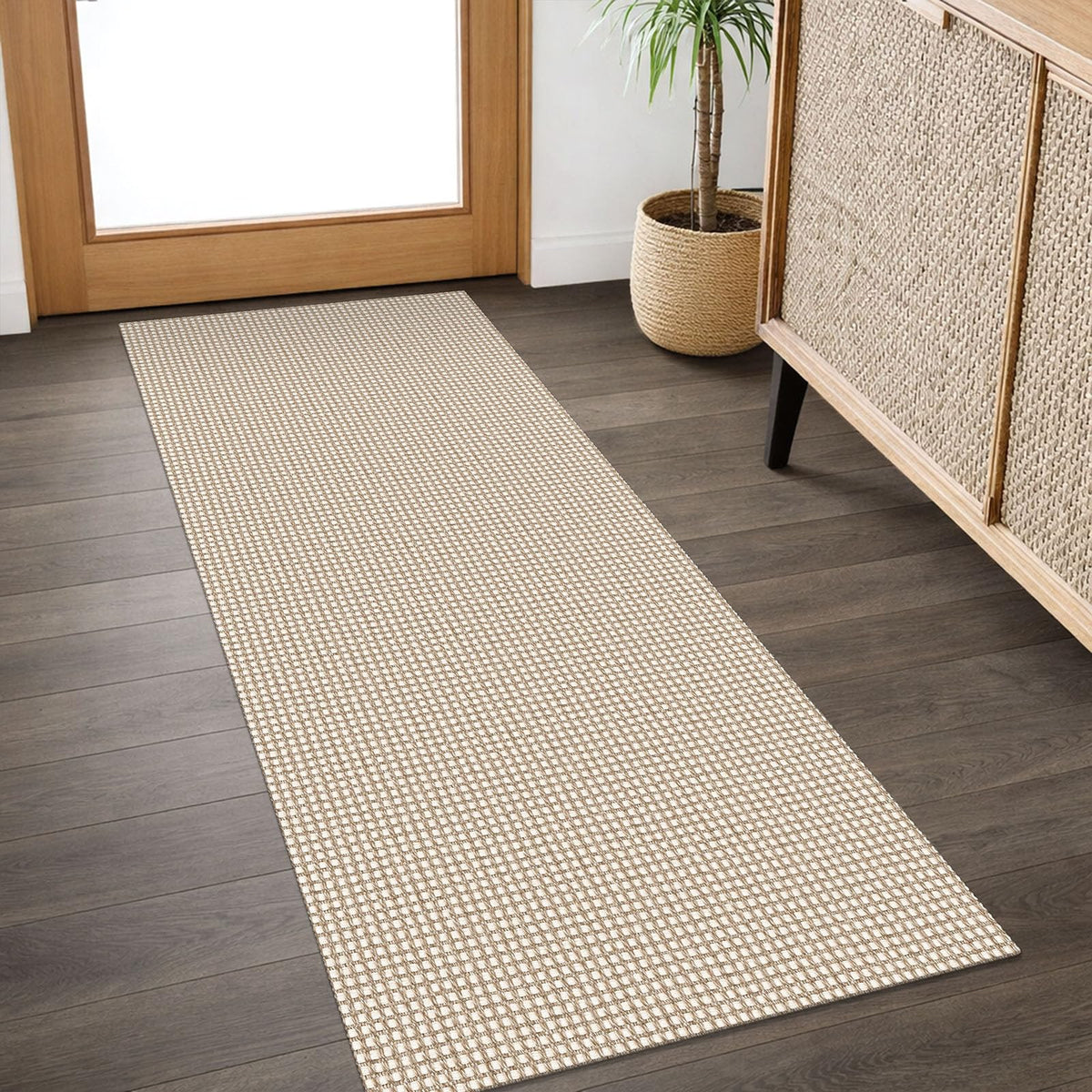 IOHOUZE Small Area Rug 2x3 Washable Woven Rugs for Entryway Non Slip Rubber Backed Front Door Rugs Indoor Doormat Throw Rug Floor Carpet for Entrance Kitchen, Cream/Beige