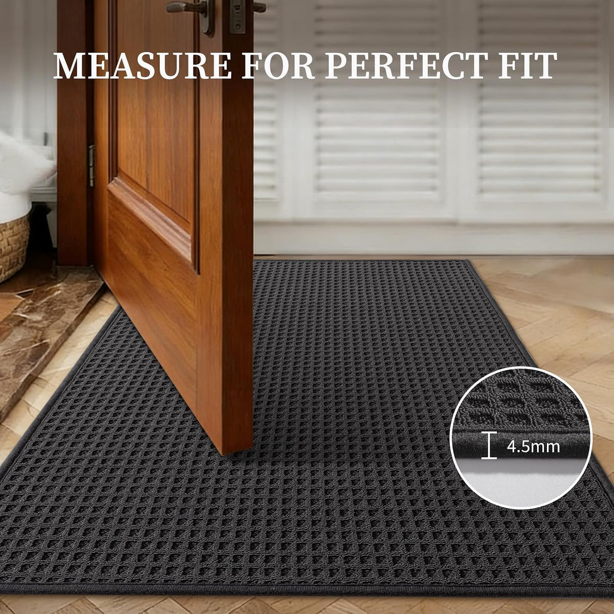 YIHOUSE Indoor Door Mat 24" x 36", Non-Slip Washable Entryway Mat, Dirt Trapper Absorbent Entrance Mat, Low Profile Floor Mat for Front/Back Door, Entryway, Dark Gray ﻿