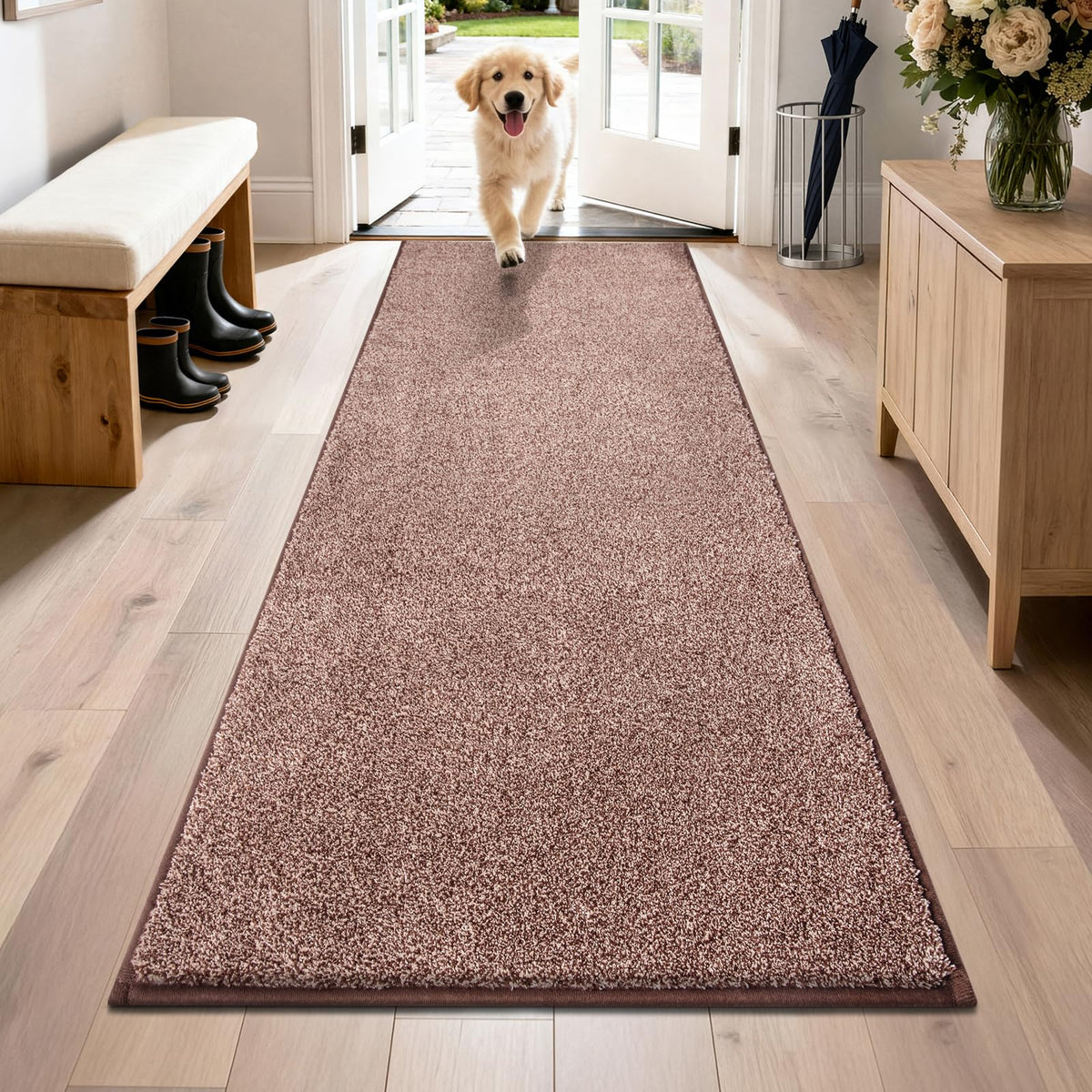 PURRUGS Dirt Trapping Indoor Door Mat, 34" x 59", Charcoal