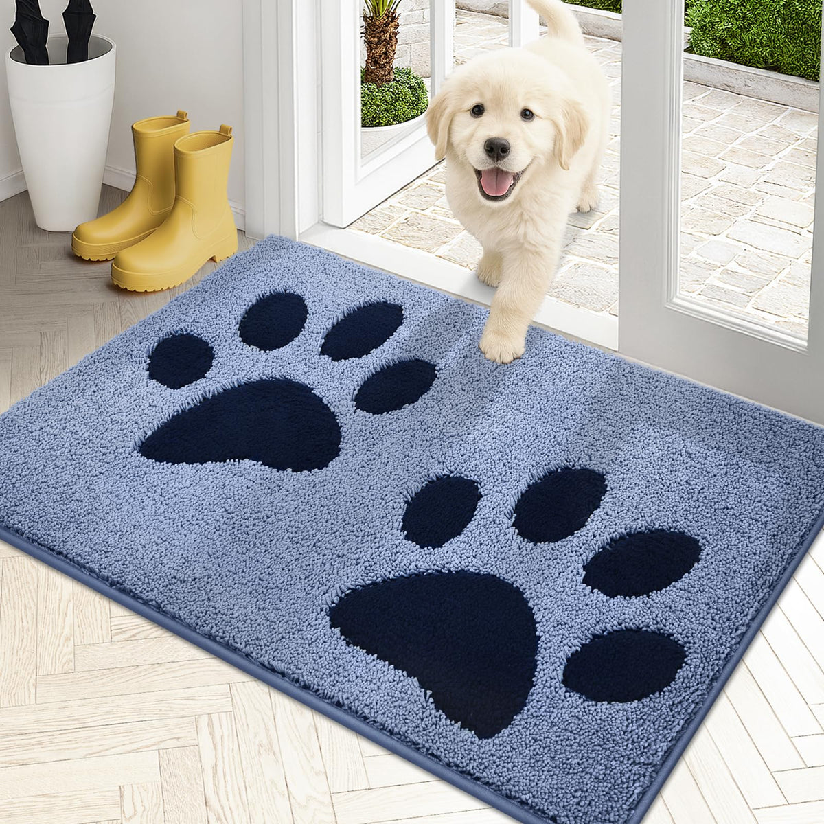 PURRUGS Dirt Trapping Door Mat Indoor Entrance, 32" x 47", Grey