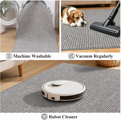 HEBE Kitchen Rugs Set of 2, Non Slip Washable Kitchen Mats for Floor
