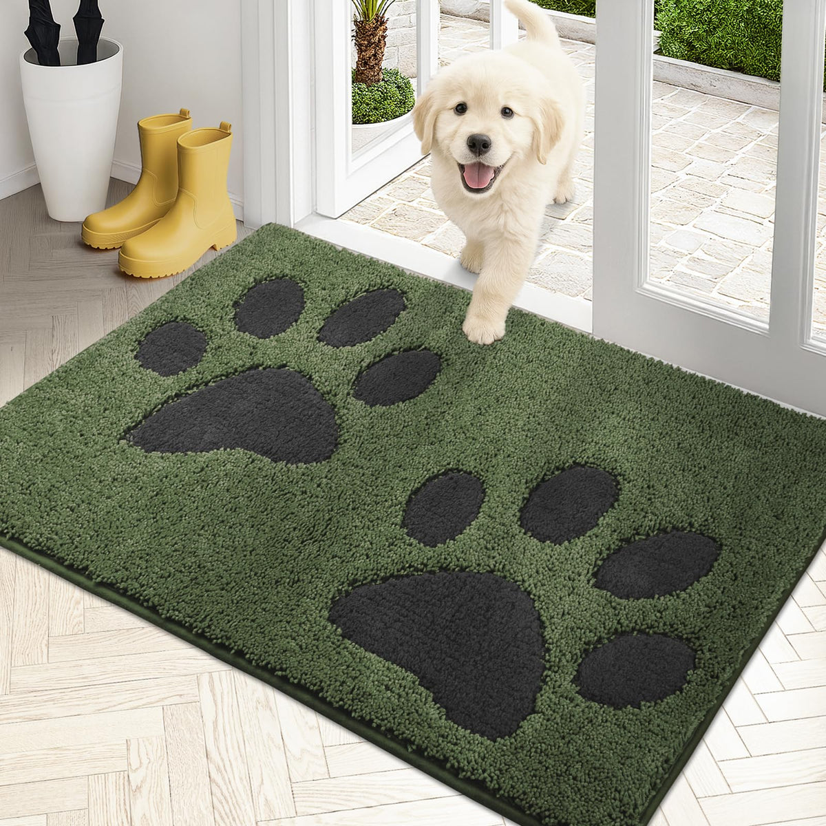 PURRUGS Dirt Trapping Door Mat Indoor Entrance, 32" x 47", Grey