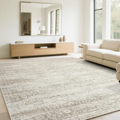 Washable Rugs 8x10 Area Rug for Living Room,Bedroom,Dining Room-Beige Green