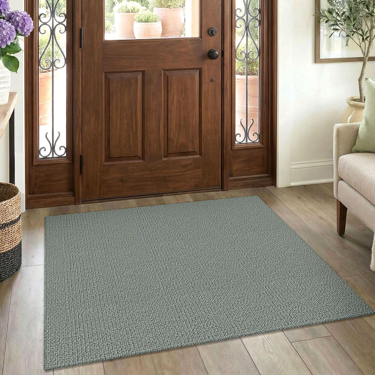EARTHALL Washable Area Rug, Non Slip Entryway Rug, 4x6 Ft, Sand/Beige