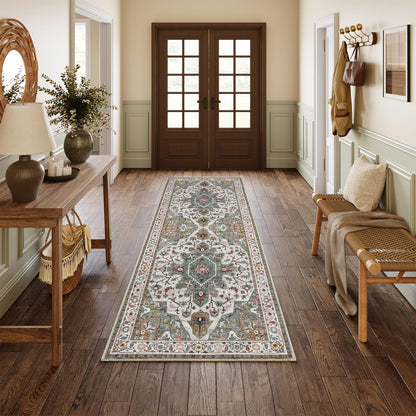 HOOBRO 2 x 3 Area Rugs Washable, Small Rugs for Entryway Kitchen Bathroom Mat Indoor Low Pile Soft Rug, Non-Slip Backing Stain Resistant Carpets, Pet Friendly Machine Washable, Vintage Beige EF01AR01