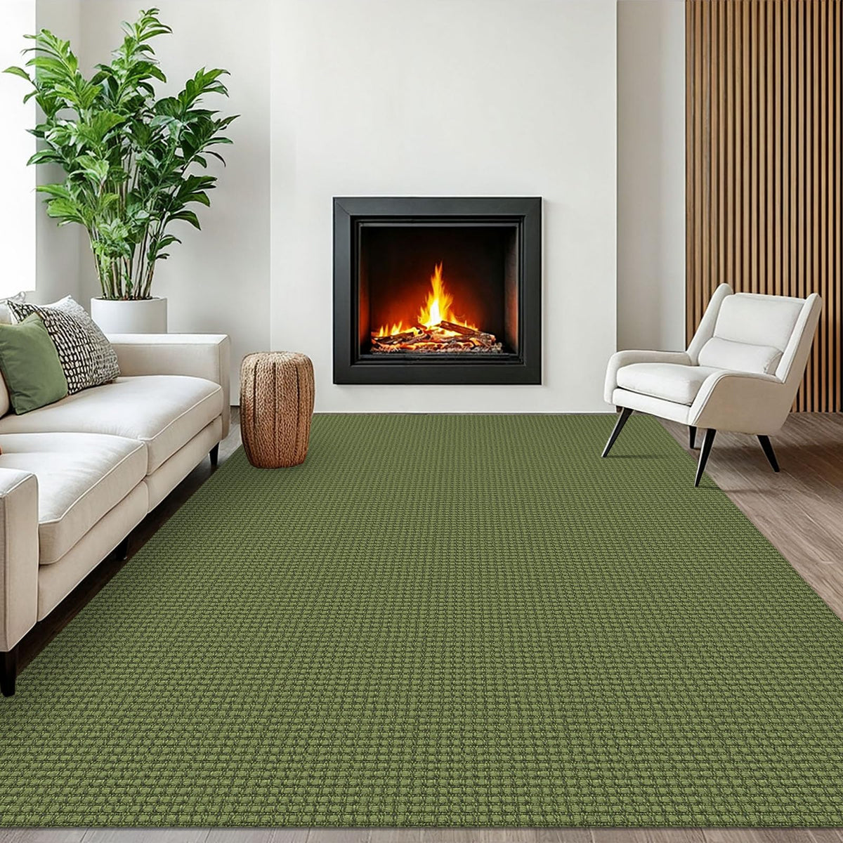 EARTHALL Woven Area Rug 3x5 Ft Washable Rugs for Entryway Braided Non Slip Rubber Backed Throw Rugs Door Mat Indoor Outdoor Entrance Cotton Carpet for Kitchen Foyer Front Door, Orange/Tan/Brown