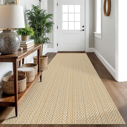 IOHOUZE Small Area Rug 2x3 Washable Woven Rugs for Entryway Non Slip Rubber Backed Front Door Rugs Indoor Doormat Throw Rug Floor Carpet for Entrance Kitchen, Cream/Beige
