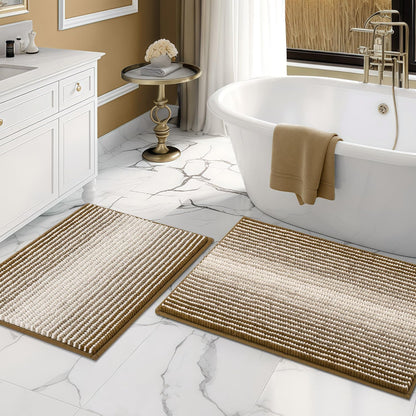 BSICPRO Bathroom Rugs Sets 2 Piece, Modern Bath Mat 20"x47"+20"x32", Blue